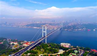 The city of Istanbul from above with a drone