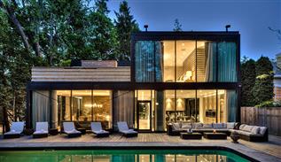 Modern glass house in Canada
