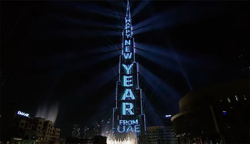 fireworks in Burj Khalifa