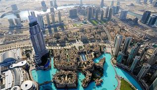 Amazing view from the Burj Khalifa at the top sky