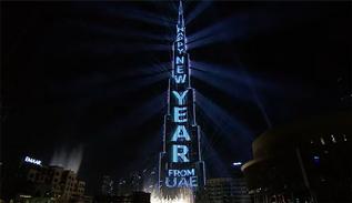 2019 new year fireworks in Burj Khalifa