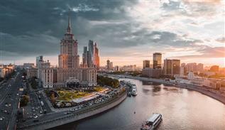 شهر مسکو در روسیه با هواپیمای بدون سرنشین