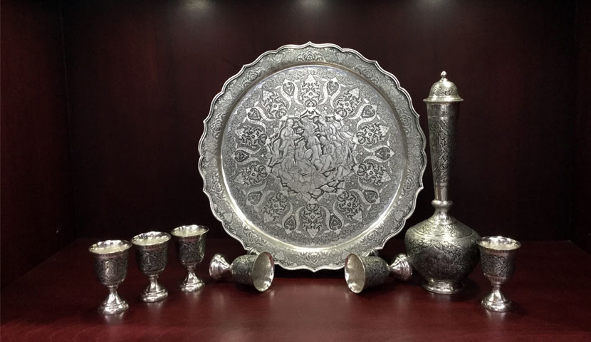نقره گنجینه، آینه و شمعدان، وسایل تزئینی و ظروف نقره با تصاویر شیک و با  کیفیت